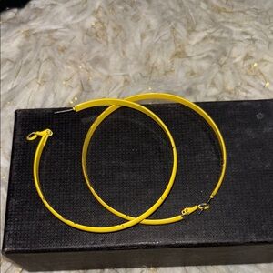 Yellow Hoop Earrings